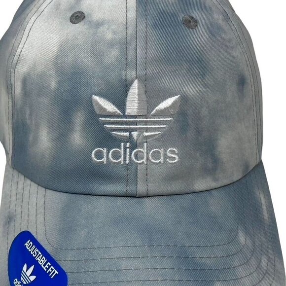 ADIDAS ORIGINALS TIE-DYED STRAP-BACK HAT UNISEX MEDIUM GREY ONE SIZE - Picture 4 of 9